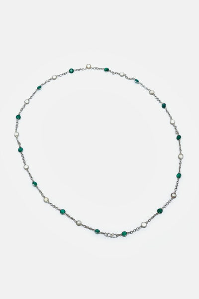 White And Green Colour Beaded Necklace
