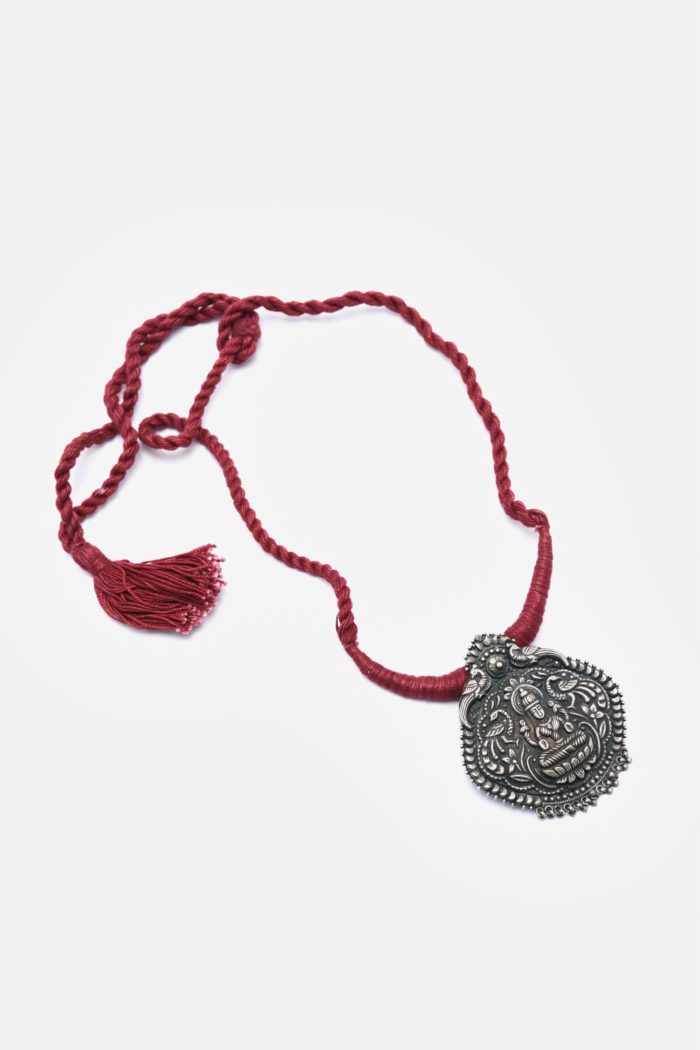Red Threaded Temple Jewellery Necklace