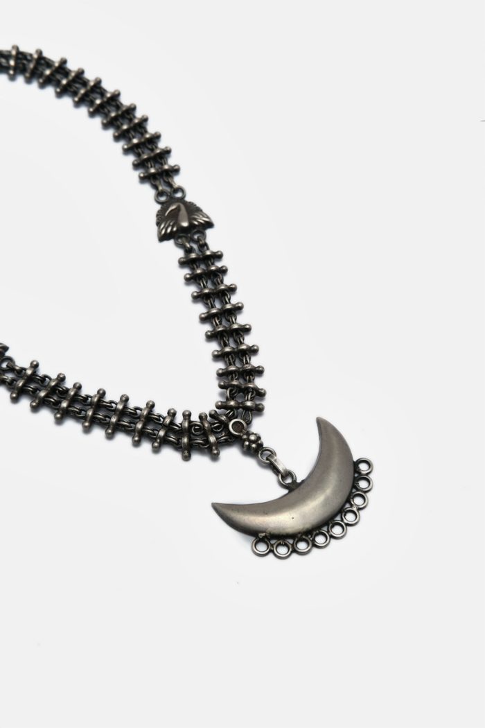Moon Shaped Pendant Intricate Designer Necklace