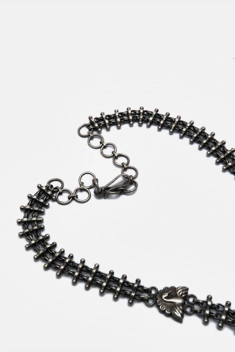 Moon Shaped Pendant Intricate Designer Necklace