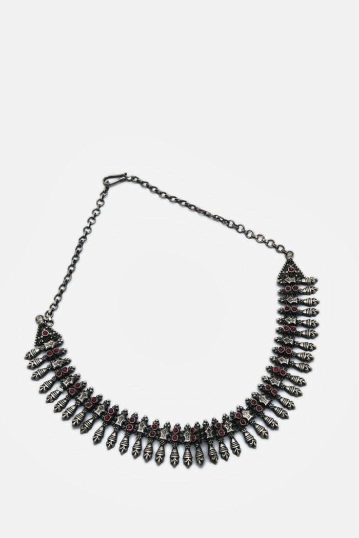 Symmetrical Shaped Red Stone Necklace