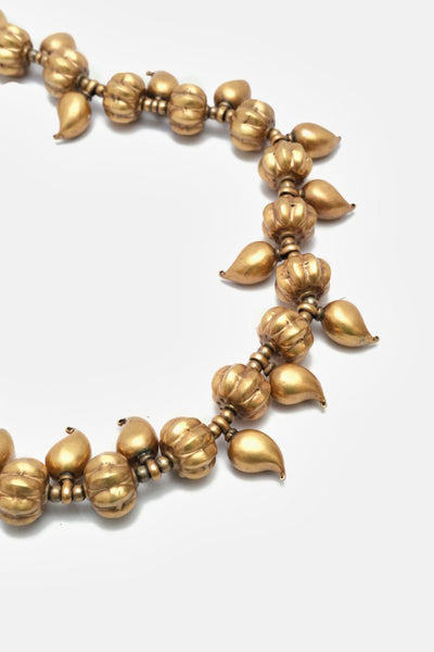 Golden Polished Kairi Shaped Necklace