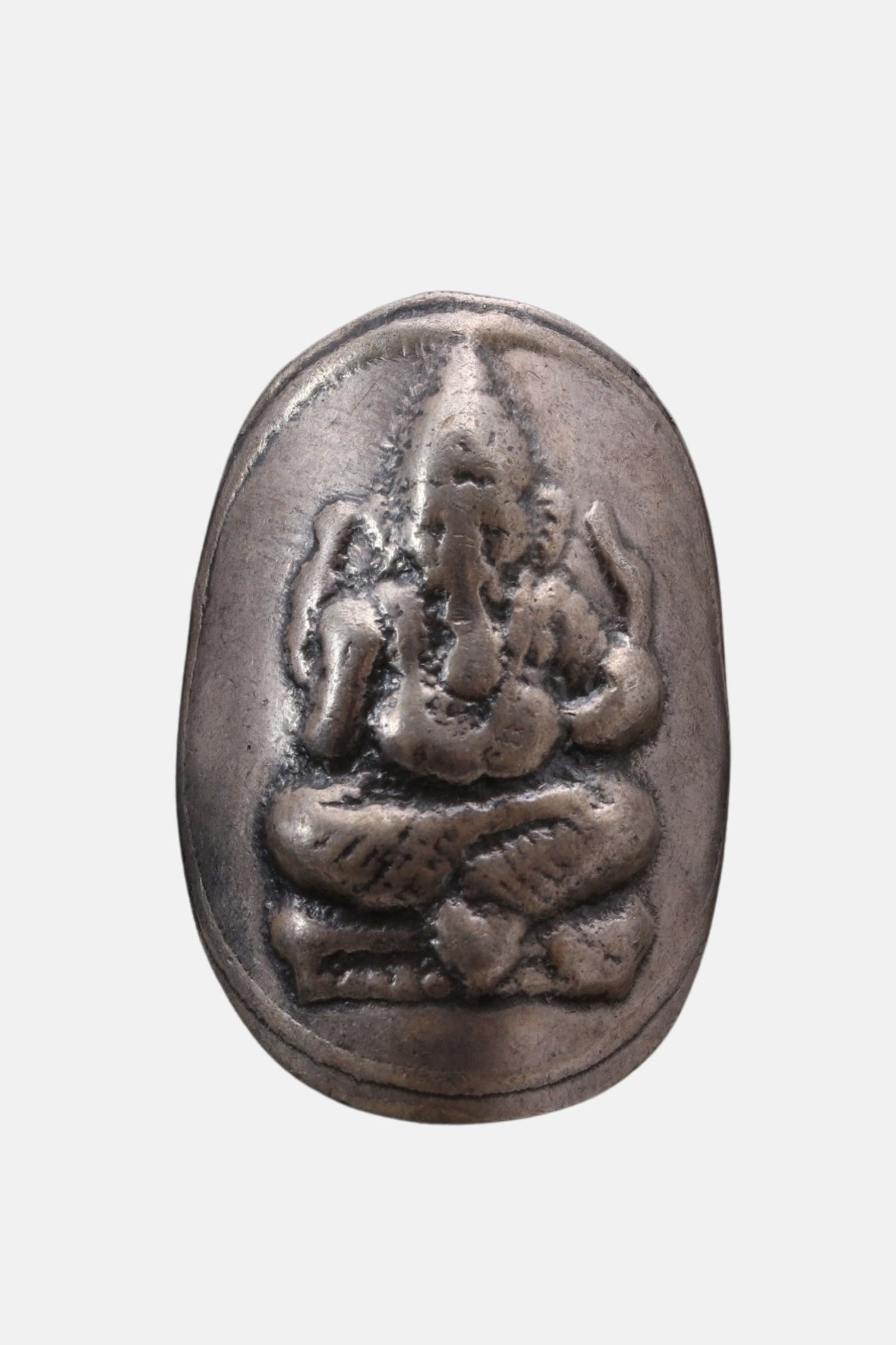 Lord Ganesha Carving Silver Hand Ring
