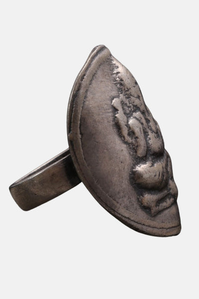 Lord Ganesha Carving Silver Hand Ring
