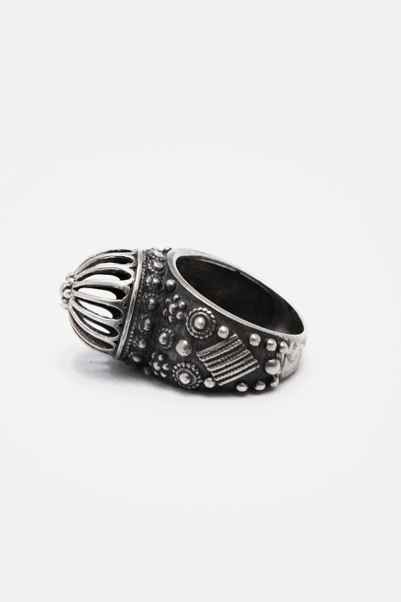 Domed Structure Cut Work Hand Ring