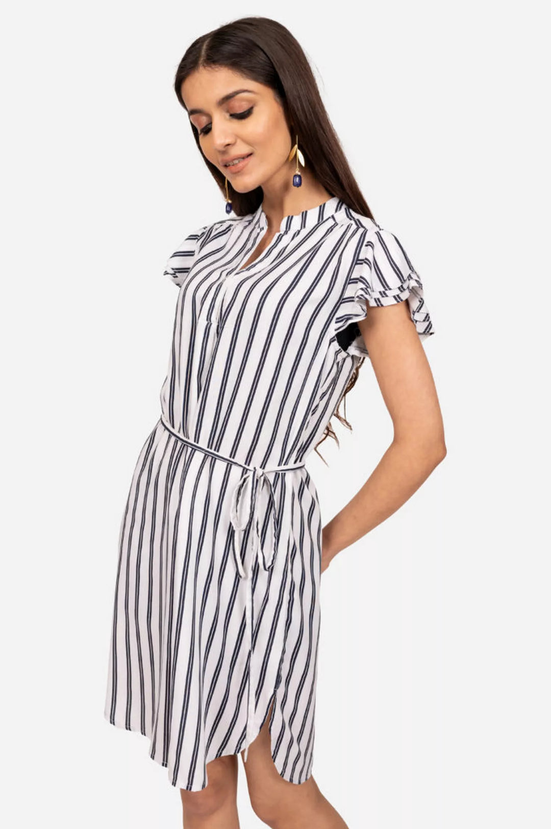 White And Black Striped Dress