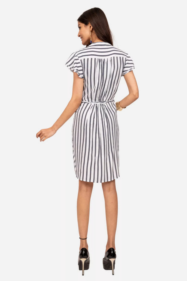 White And Black Striped Dress