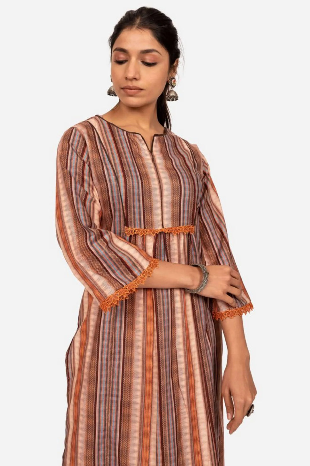 Multi printed brown kurta