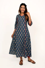 Navy Blue and Maroon A Line Kurta