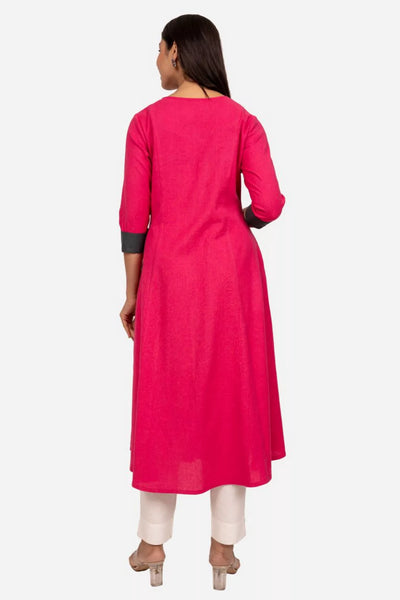 Pink Cotton Flex Kurta Dress