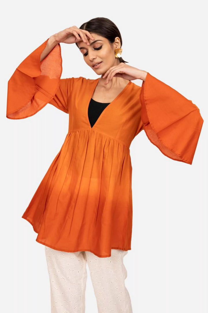 Rust Orange Ombre Top