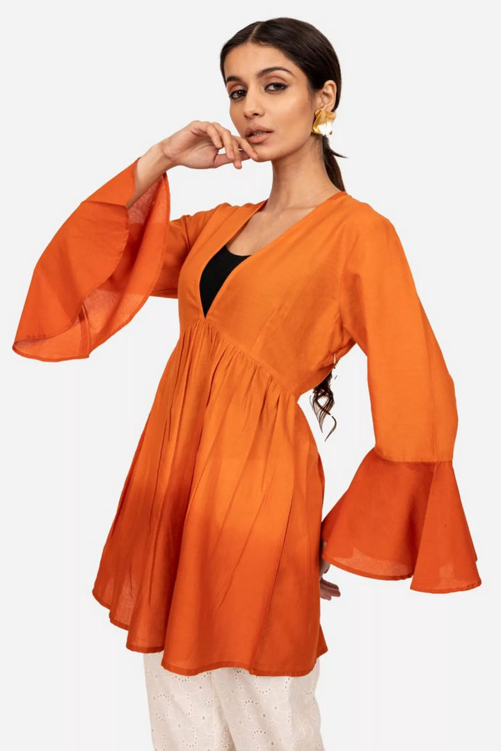 Rust Orange Ombre Top