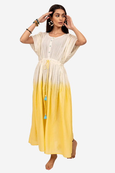 Yellow  Ombre Kaftan Dress