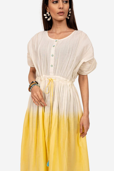 Yellow  Ombre Kaftan Dress