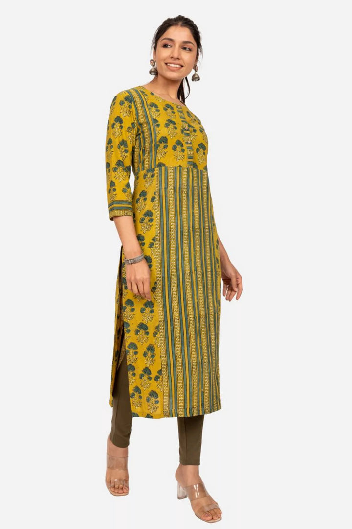 Mustard Ajrakh Kurta