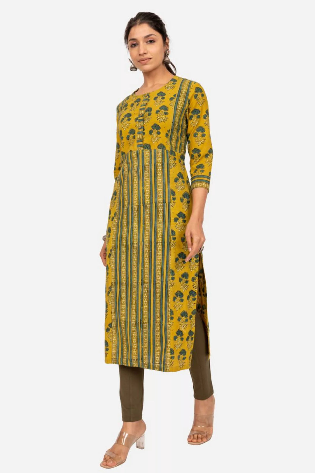 Mustard Ajrakh Kurta