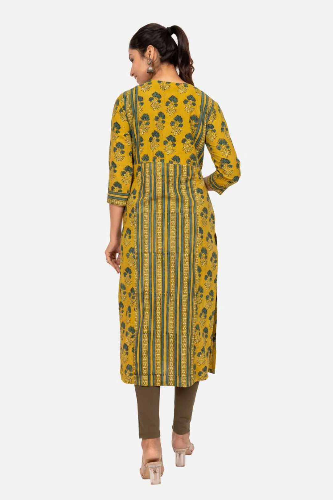 Mustard Ajrakh Kurta