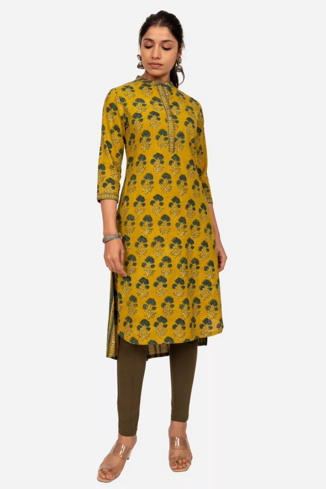 Mustard High Low Kurta