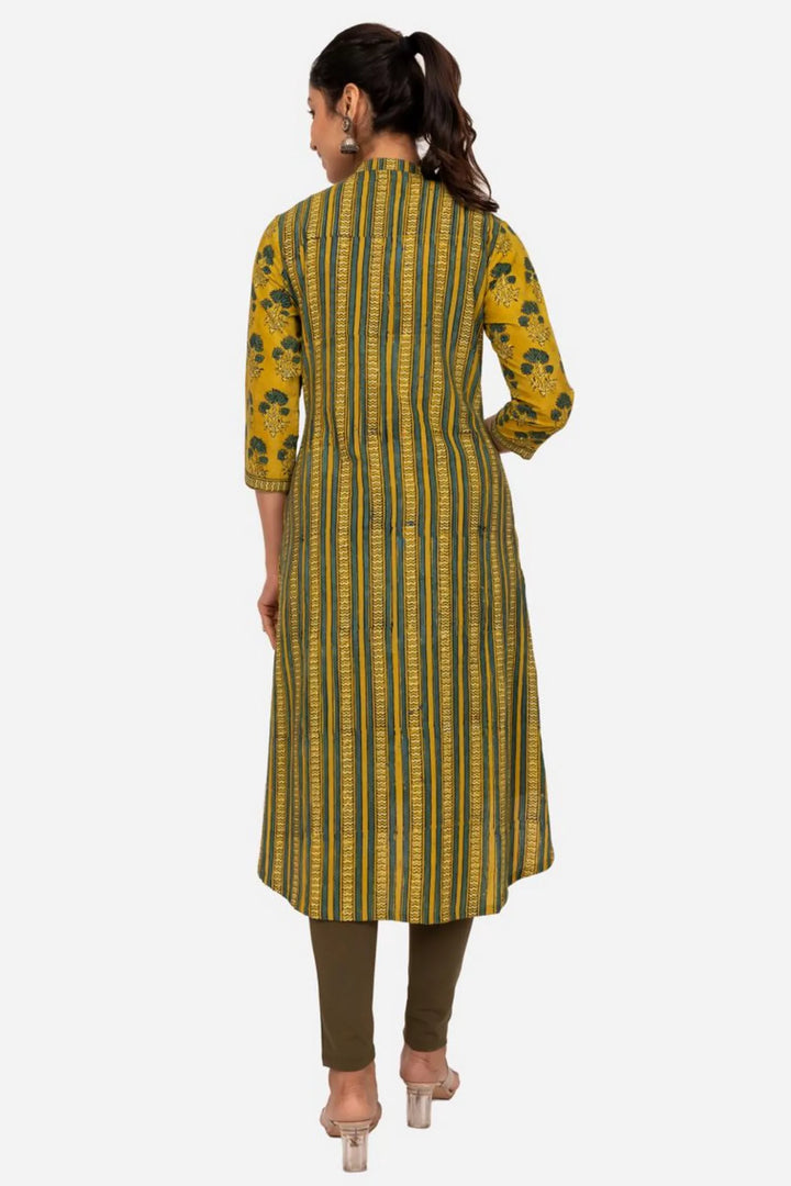 Mustard High Low Kurta