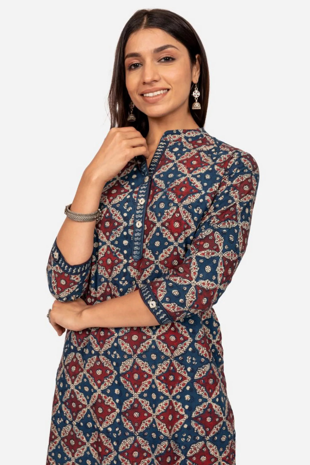 Navy High Low Kurta