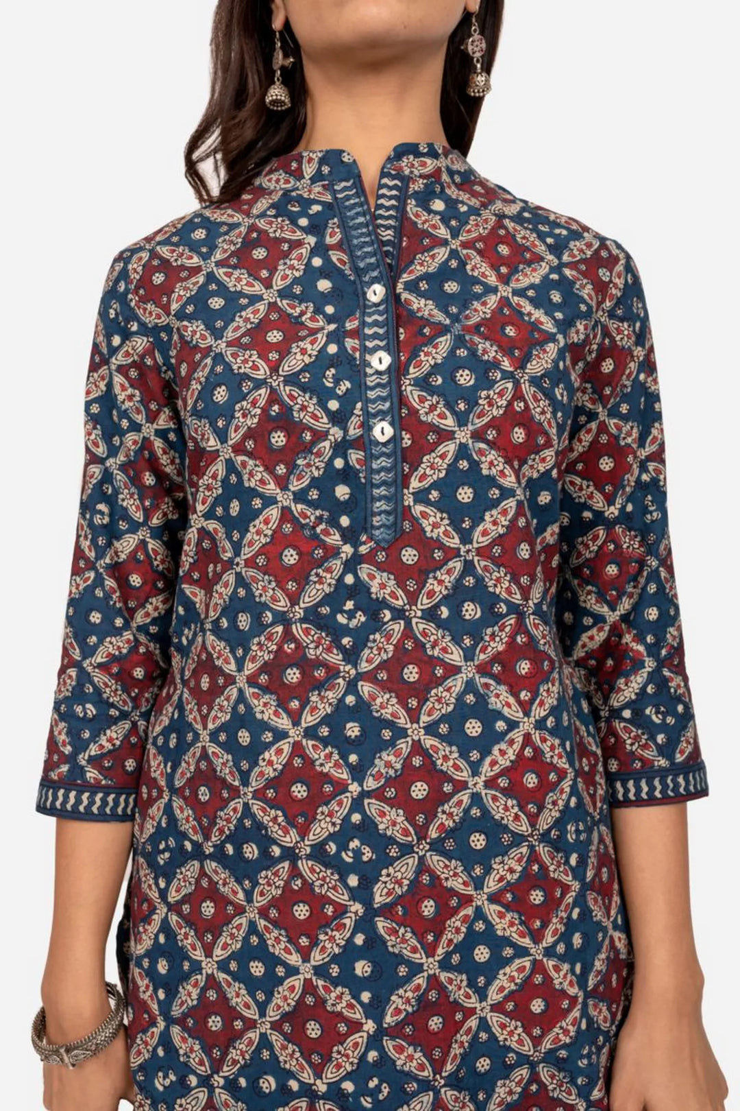 Navy High Low Kurta