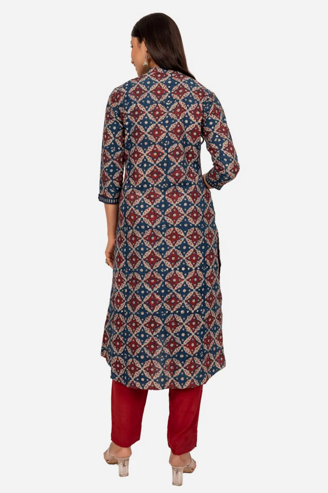 Navy High Low Kurta