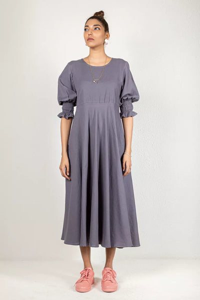 Cotton Flax Grey Dress