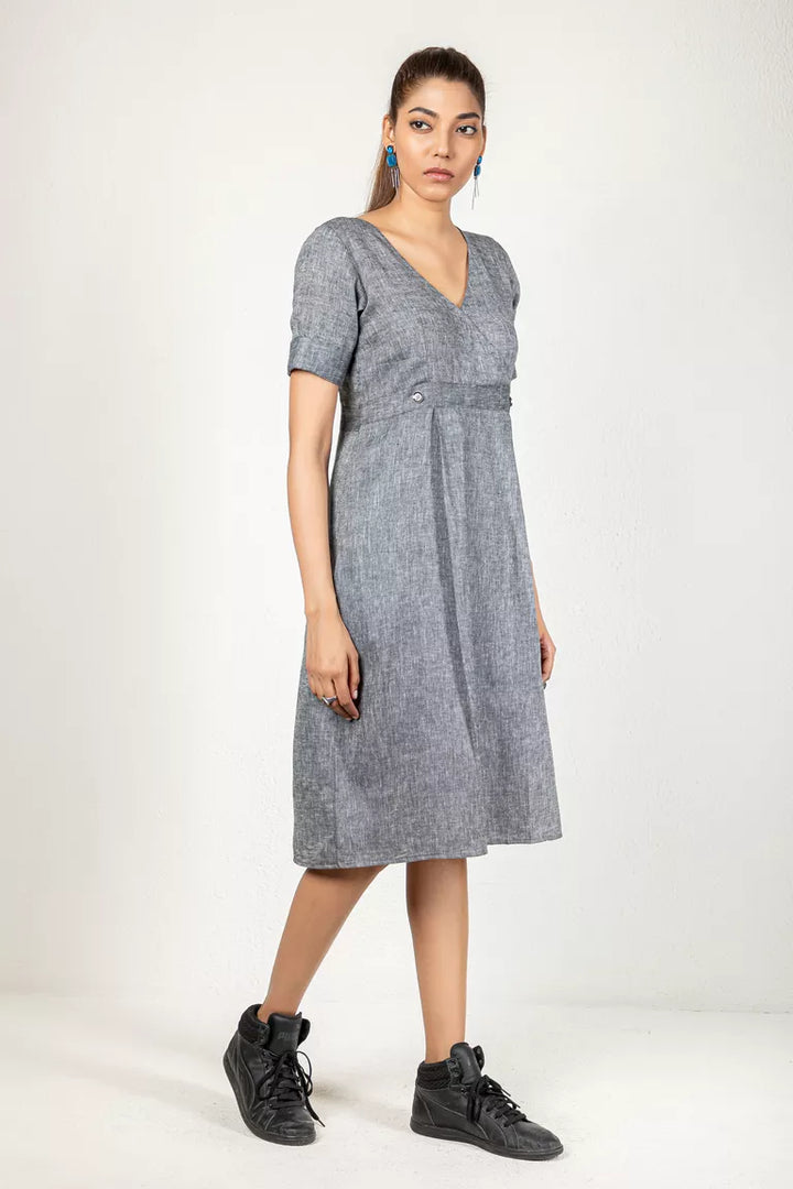 Grey Solid Dress