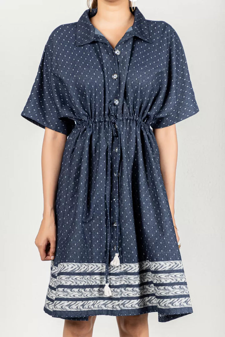 Denim Dark Blue Solid Dress