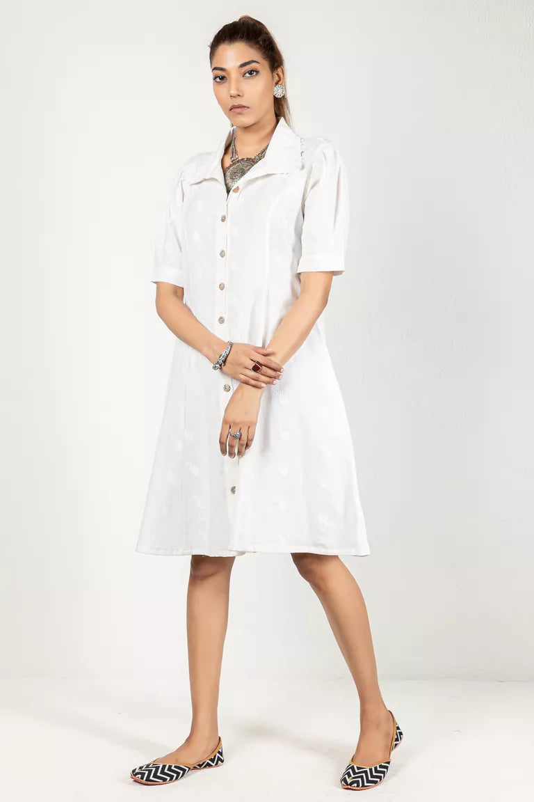 Off-White Linen Dress