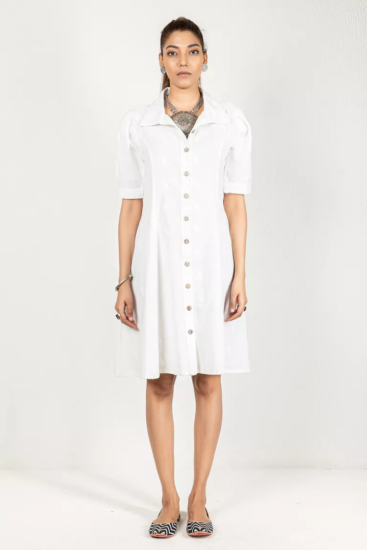 Off-White Linen Dress