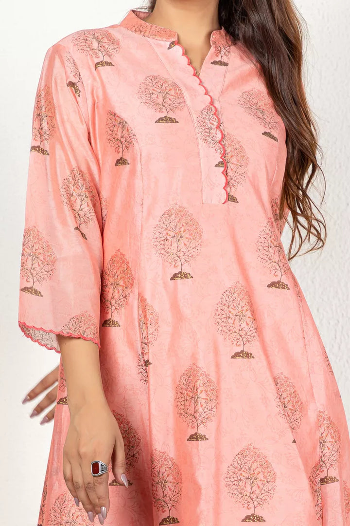 Carrot Pink Chanderi Kurta