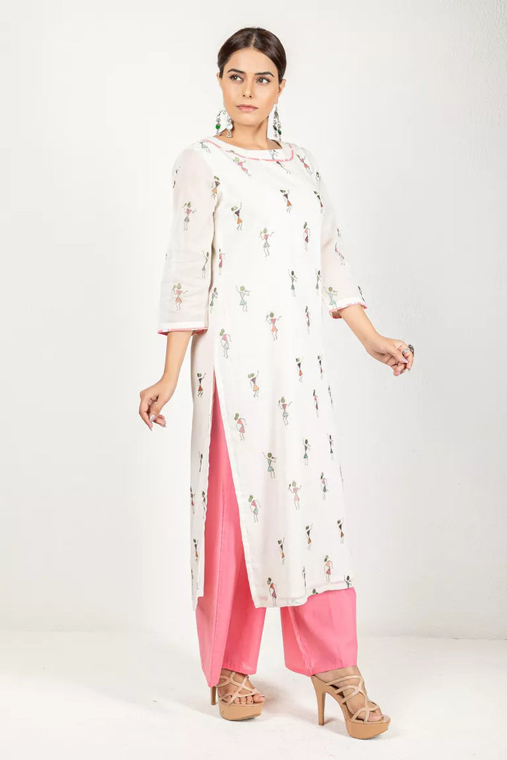 Cream-Colored Cotton Kurta