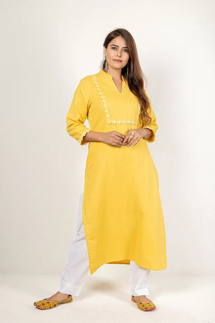 Turmeric Yellow Cotton Kurta