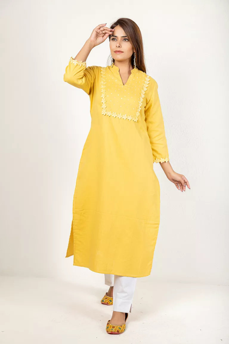 Turmeric Yellow Cotton Kurta