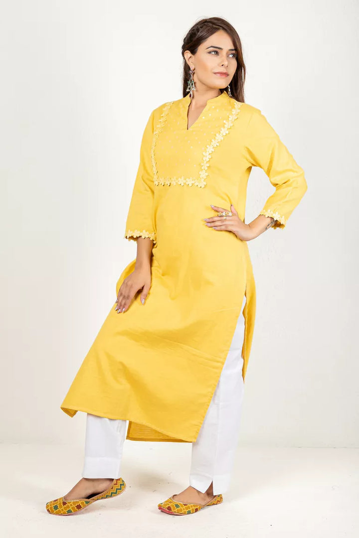 Turmeric Yellow Cotton Kurta