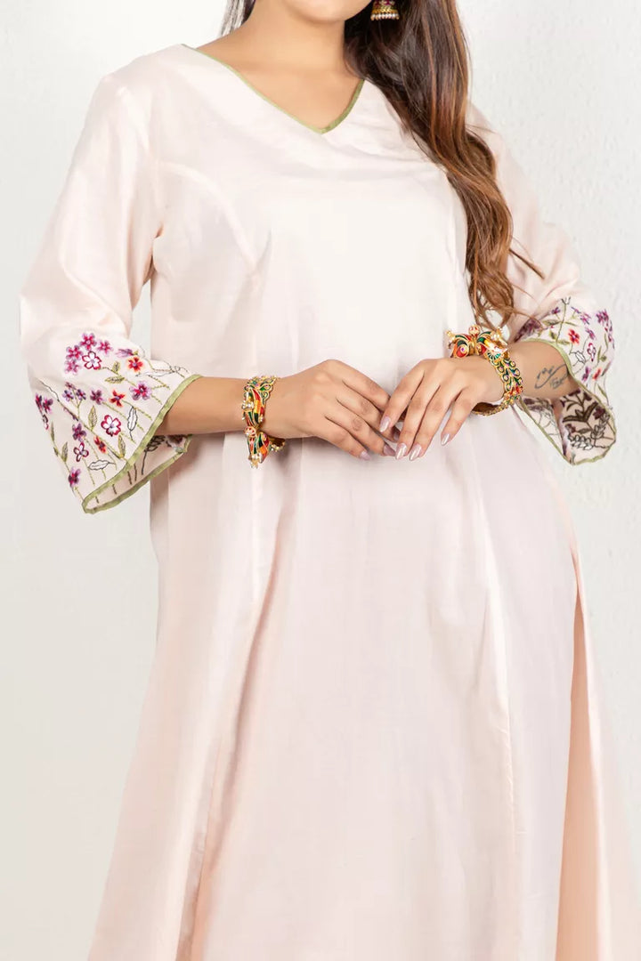 Soft Peach Cotton Kurta