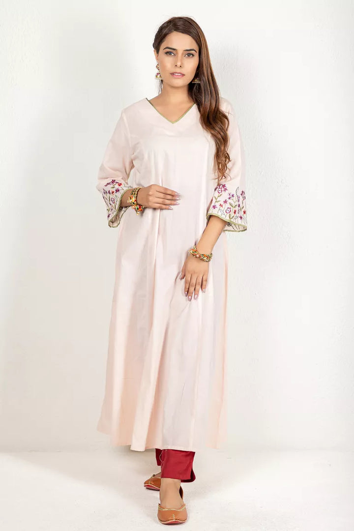 Soft Peach Cotton Kurta