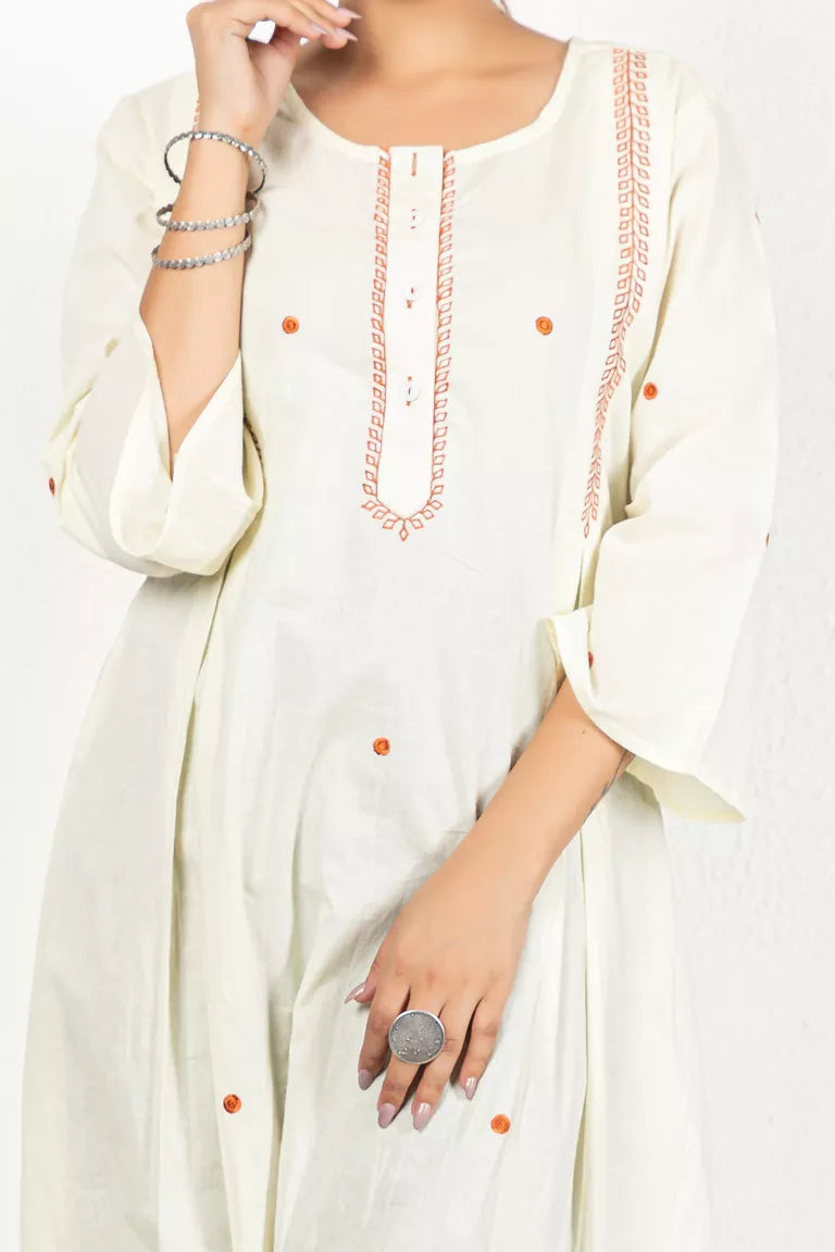 Creamy Yellow Cotton Kurta