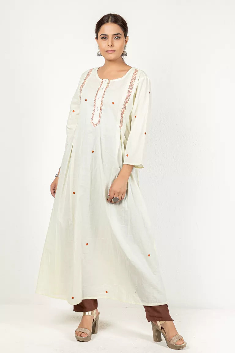 Creamy Yellow Cotton Kurta