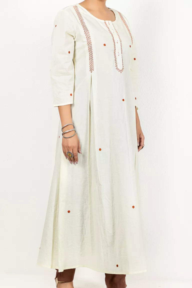 Creamy Yellow Cotton Kurta