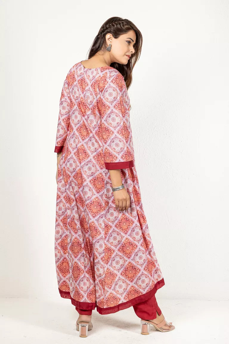 Onion Pink Digital Print Kurta