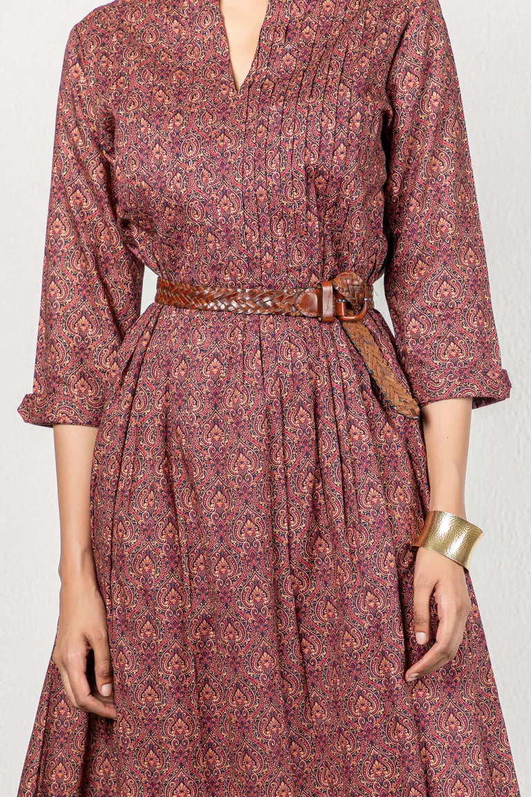 Chocolate & Wine Digital Print Kurta Dress