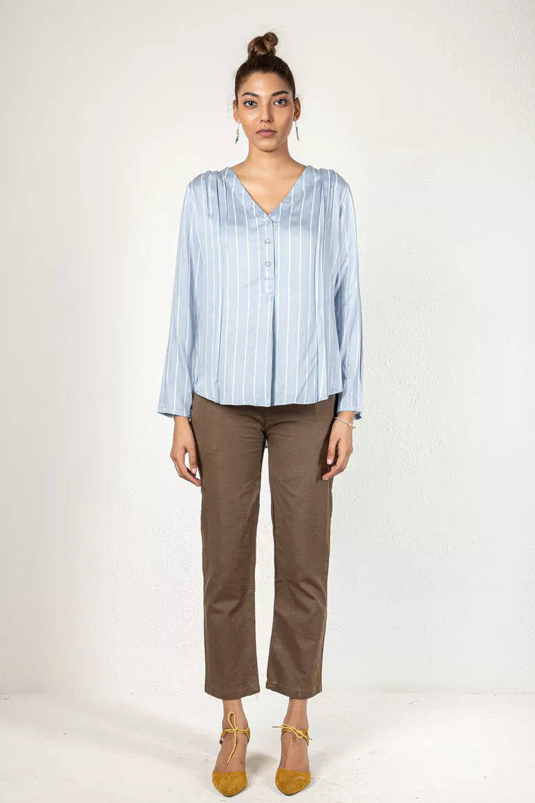 Powder Blue Striped Shirt