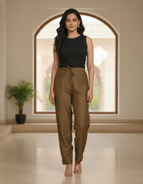 Olive Green Cotton Pants for Women | Straight Fit | All-Day Comfort | Every Day Wear