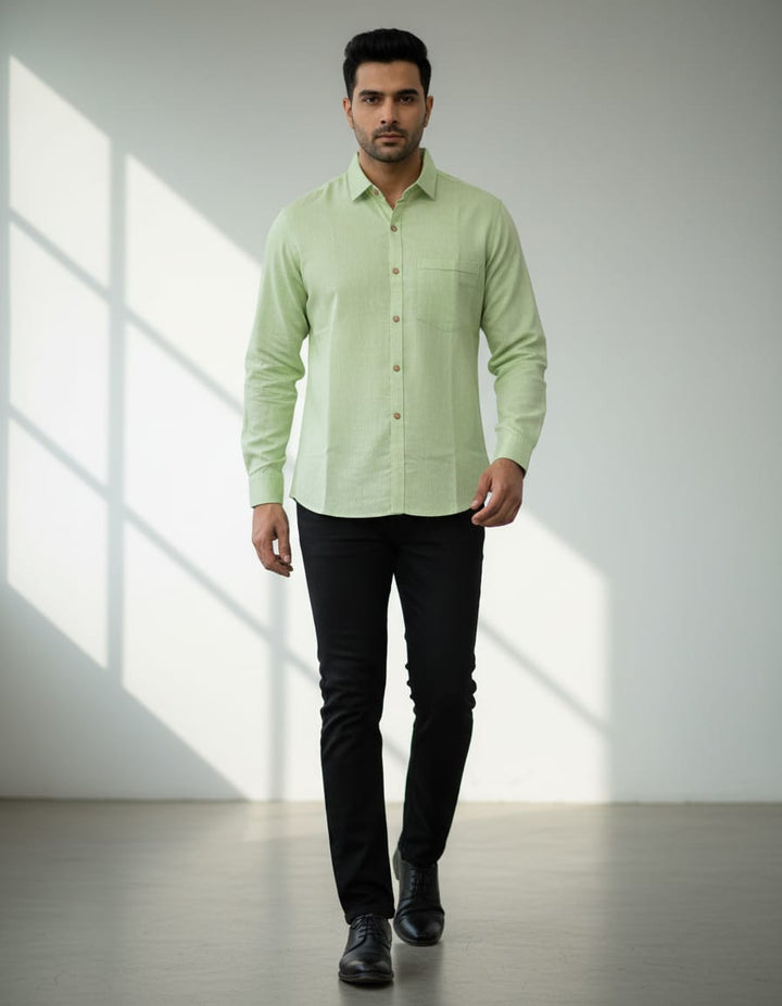 Lime Green Chambray Shirt