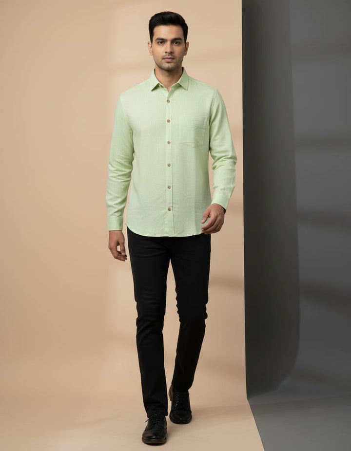 Lime Green Chambray Shirt