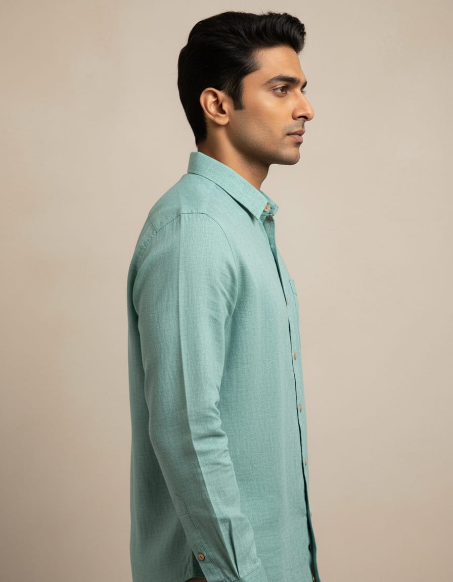 Teal Blue Chambray Shirt