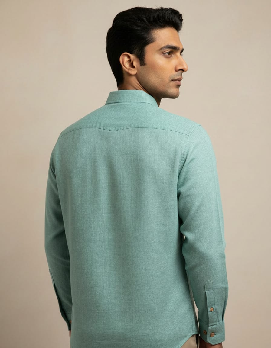 Teal Blue Chambray Shirt