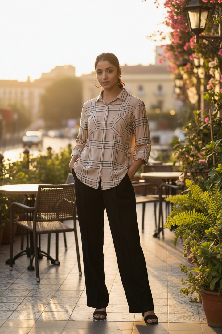 beige-black-checked-viscose-shirt